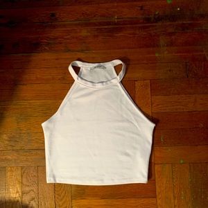 NWOT ZARA Trafaluc Halter Neck Crop White Top Small
